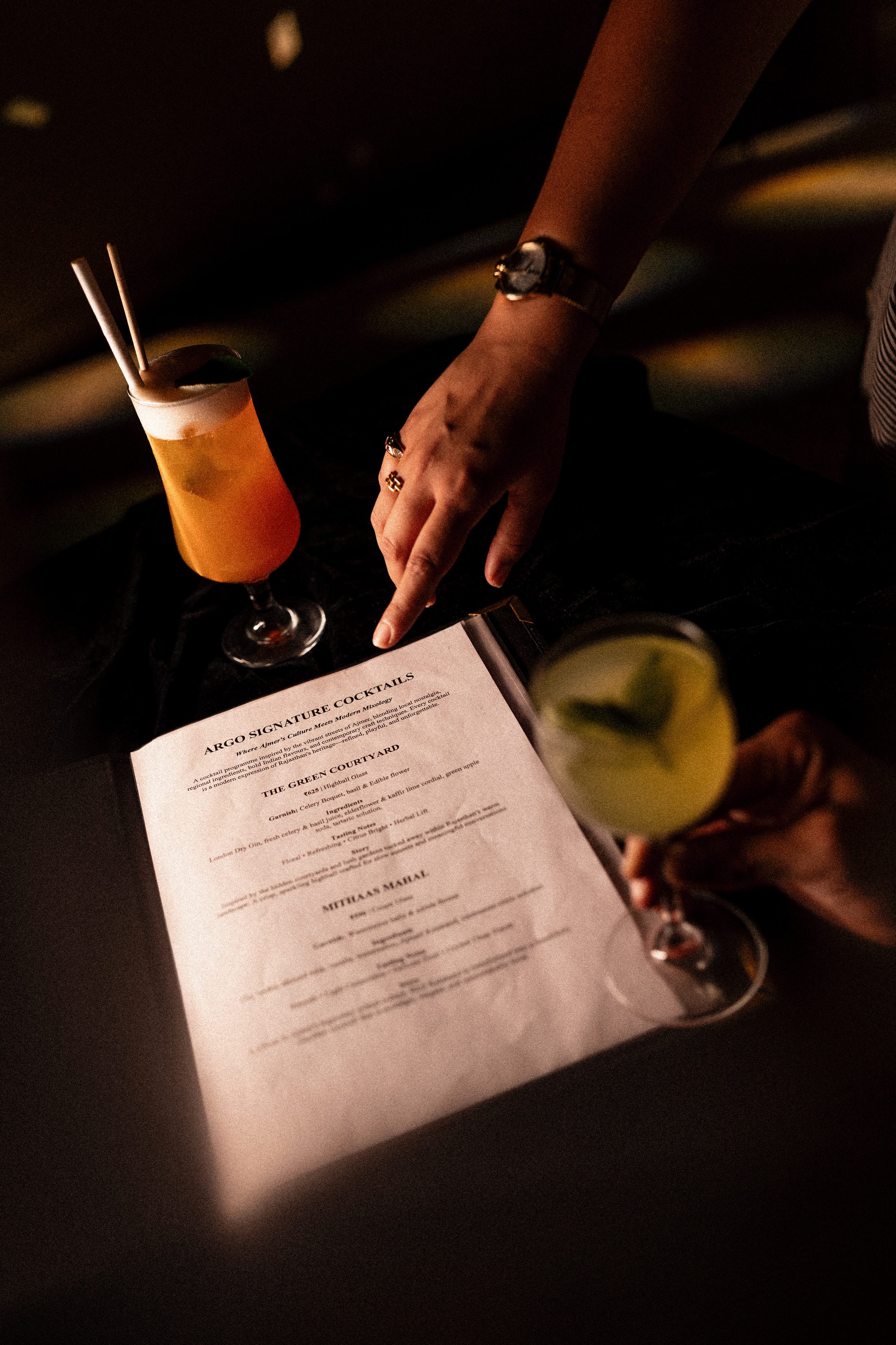 Argo cocktail and menu